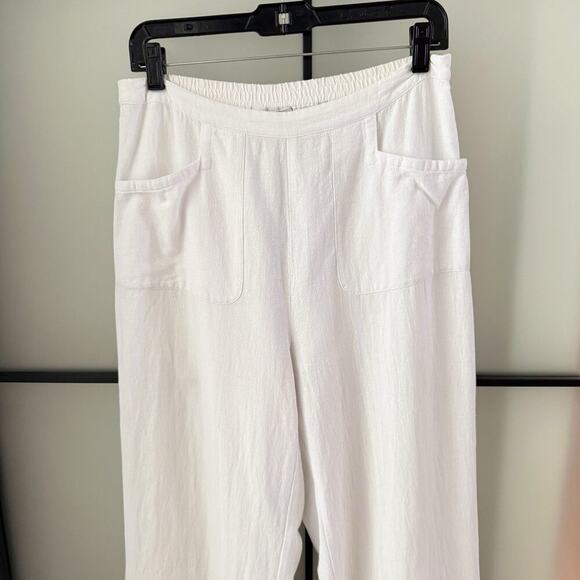 Soft Surroundings Pants Women’s Large L 10 White Straight Leg Cotton Pull On - Picture 6 of 13